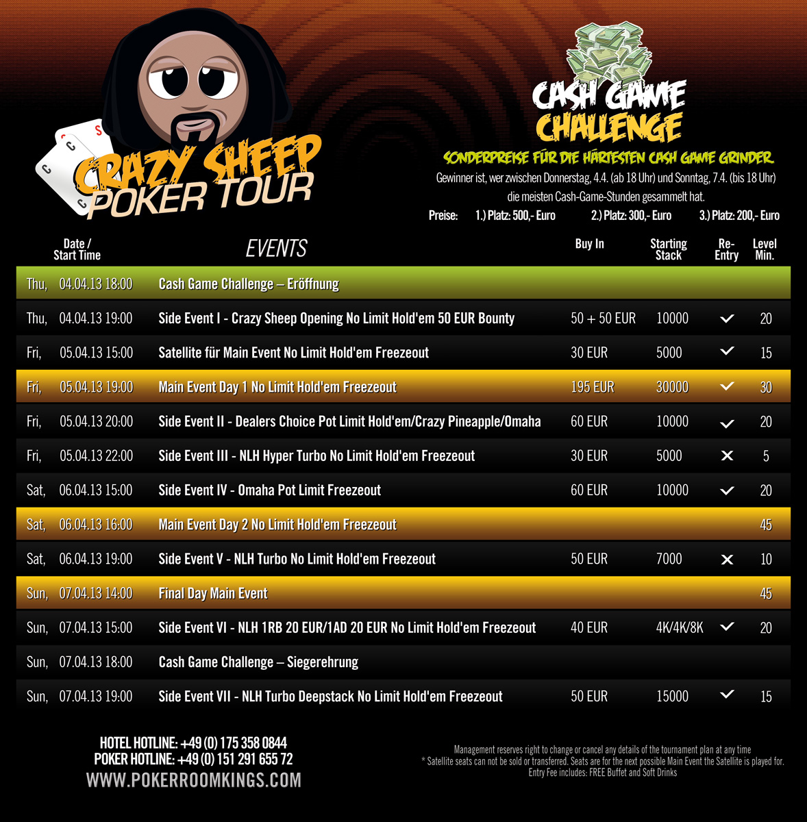 Crazy sheep poker tour