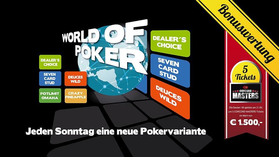 Deal mit Teilung beim World of Poker – Dealers Choice im CCC Simmering