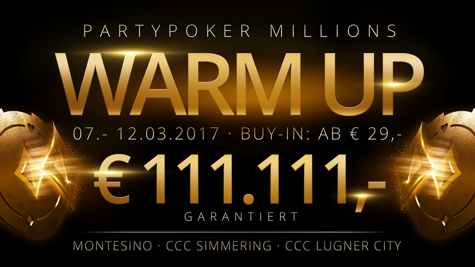 Partypoker Millions Warm-up auch im CCC Simmering