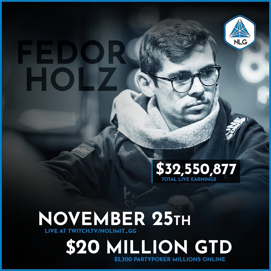 Nolimit.gg: partypoker MILLIONS Online Stream mit Fedor Holz