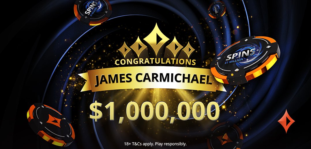partypoker: James Carmichael ist der erste SPINS Millionär