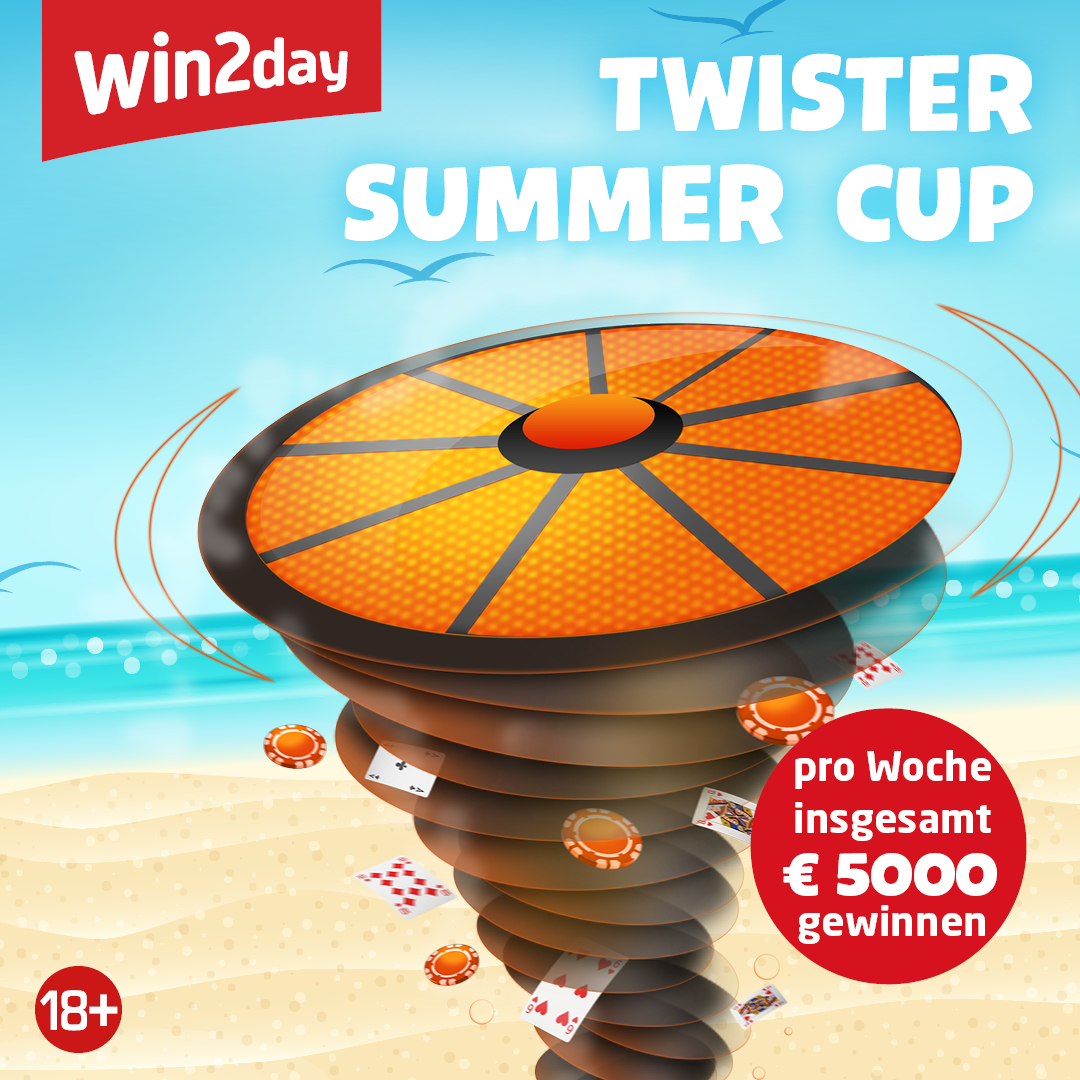 Win2day.at: Start des Twister Summer Cup und die Bounty Jagd auf Jessica Teusl