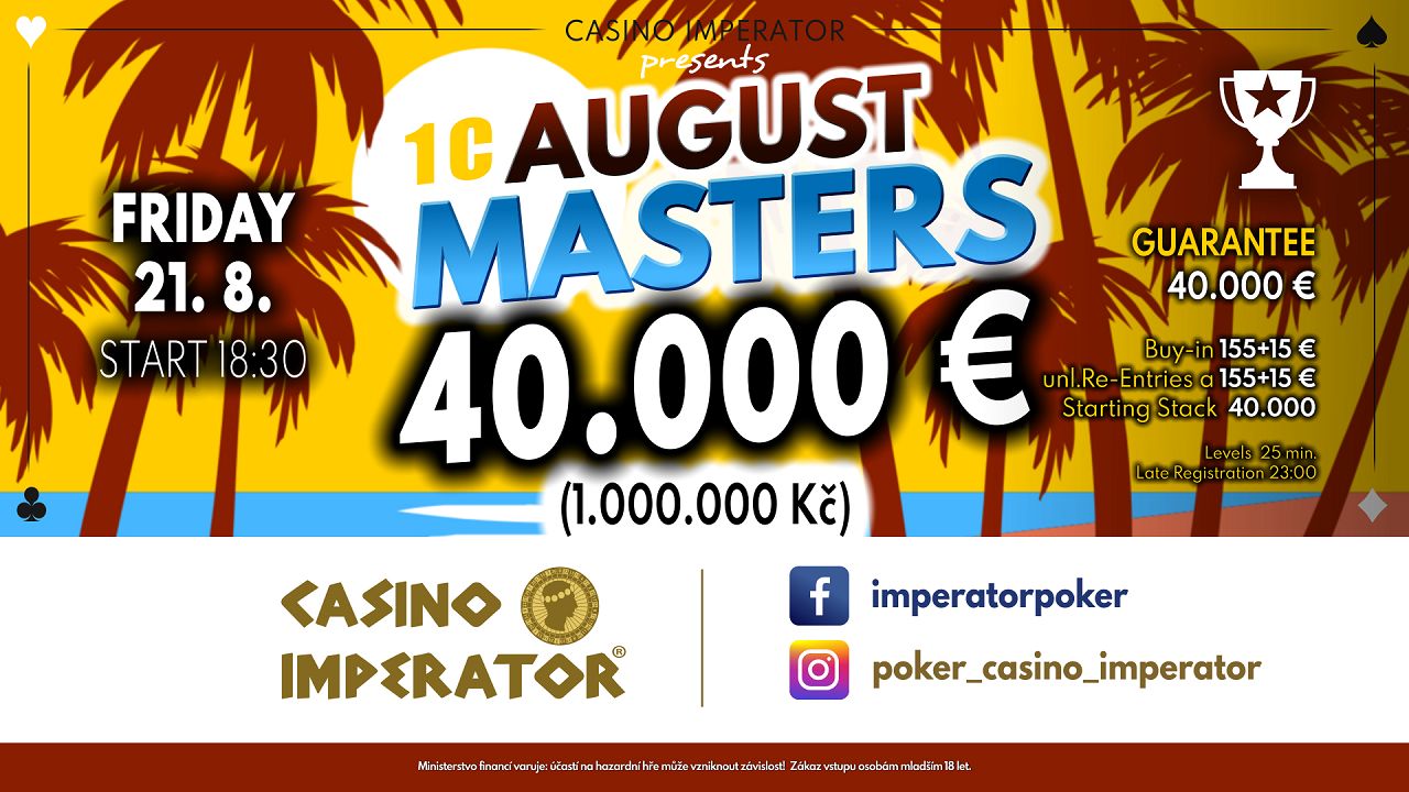 Casino Imperator: Danijel Kovacic übernimmt bei den August Masters