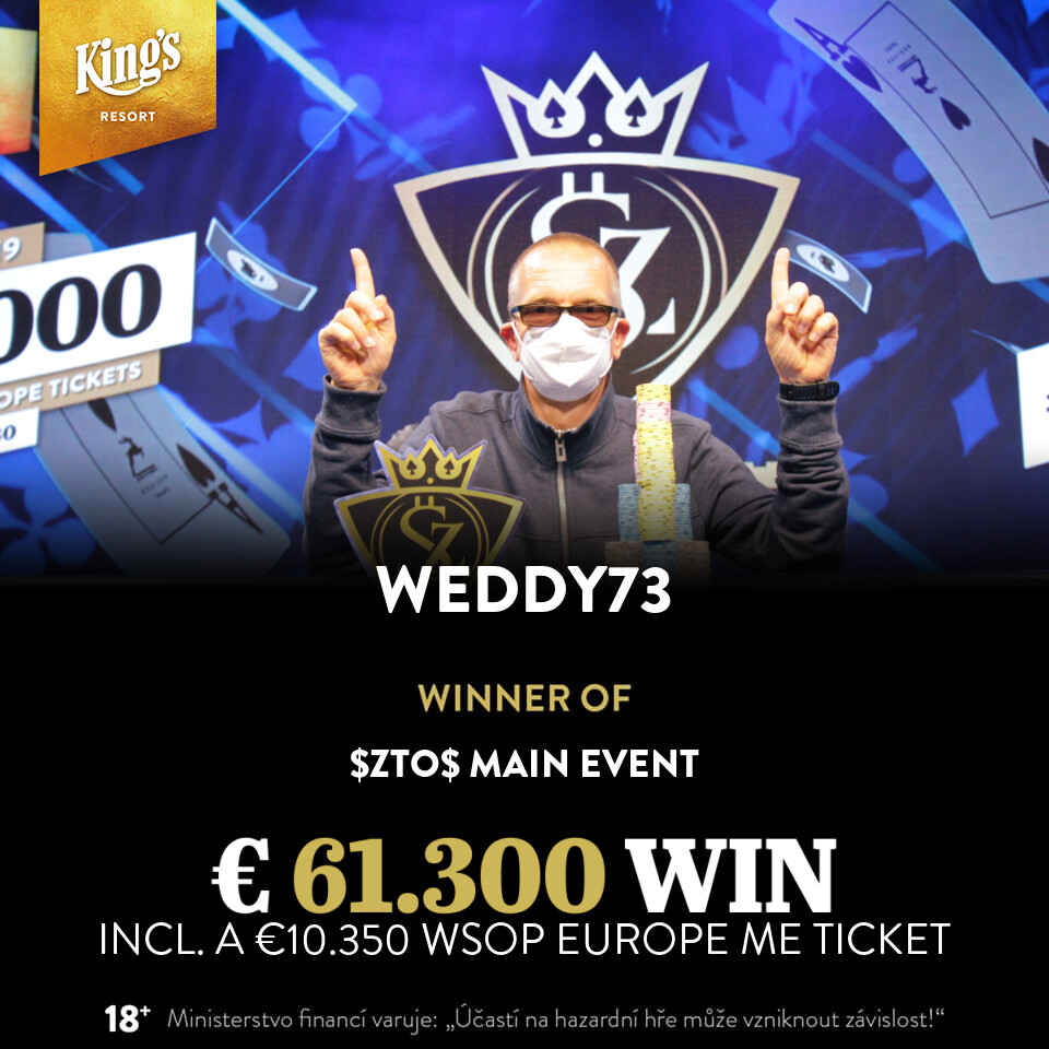 King’s: Weddy73 siegt beim $ZTO$ Main Event