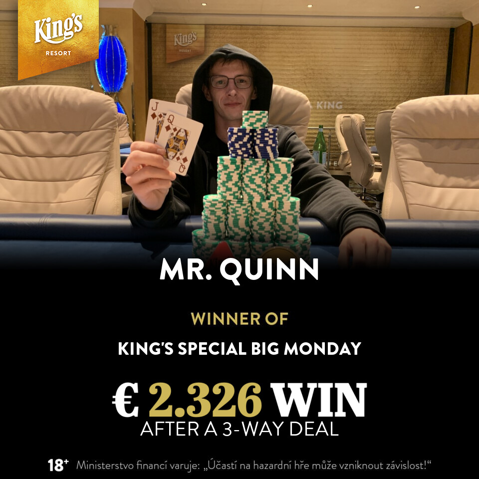 King’s: Luigi Macaluso gewinnt beim High Roller, Mr. Quinn teilt beim Big Monday