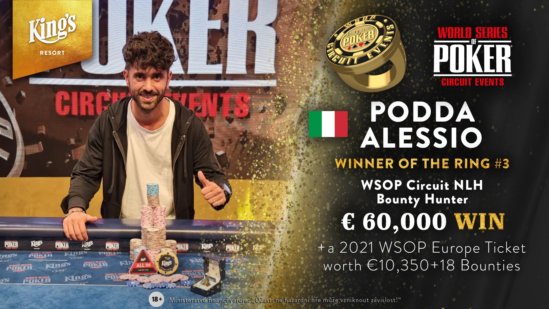 King’s: Alessio Podda holt das WSOPC Bounty Hunter