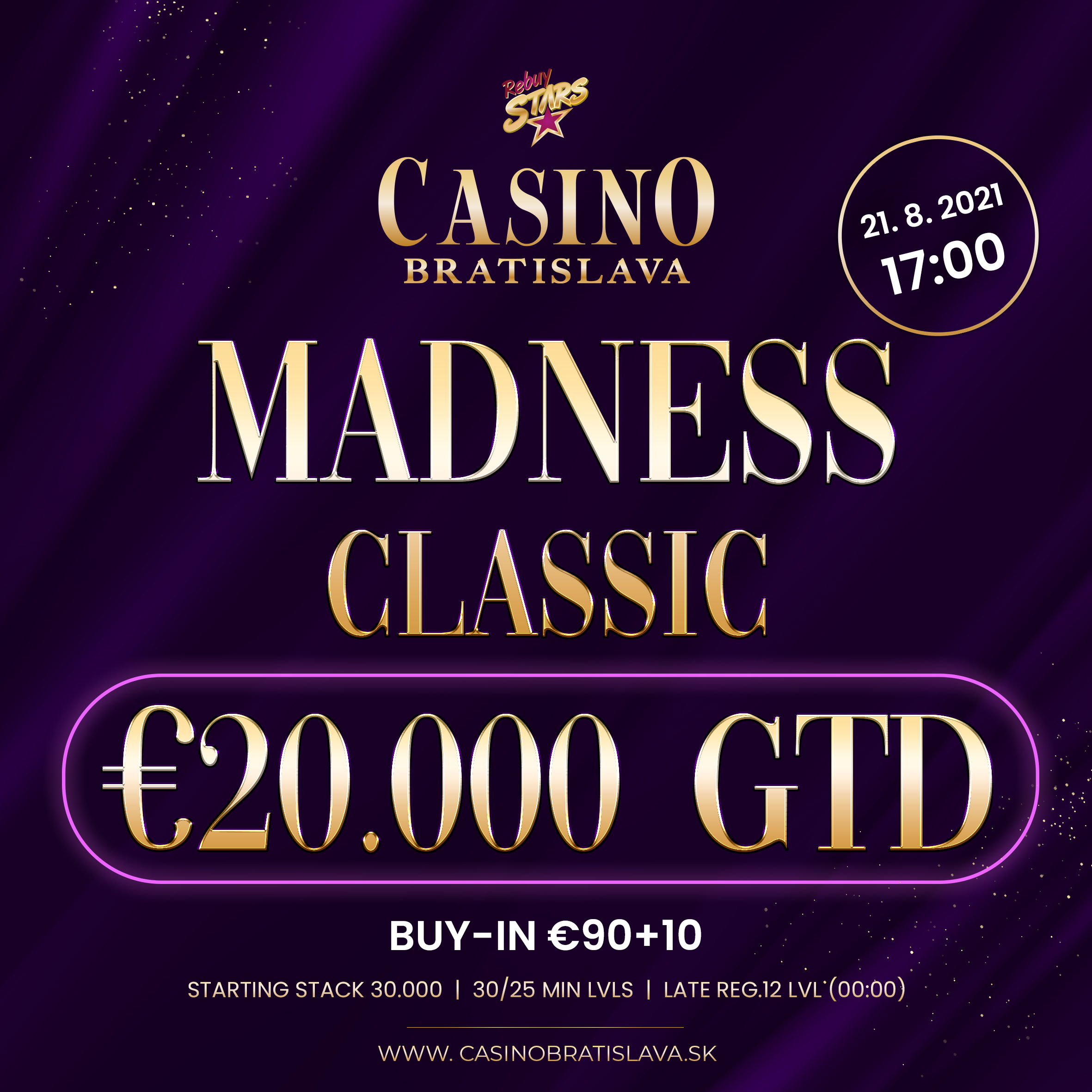 Casino Bratislava Rebuy Stars: Das letzte € 20.000 GTD Madness Classic