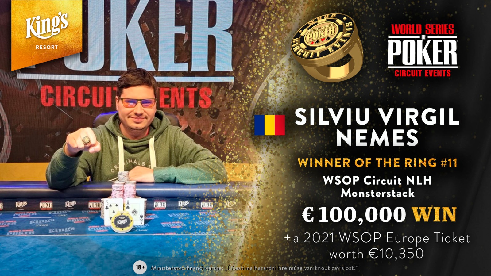 King’s: Silviu Virgil Nemes siegt beim WSOPC Monster Stack