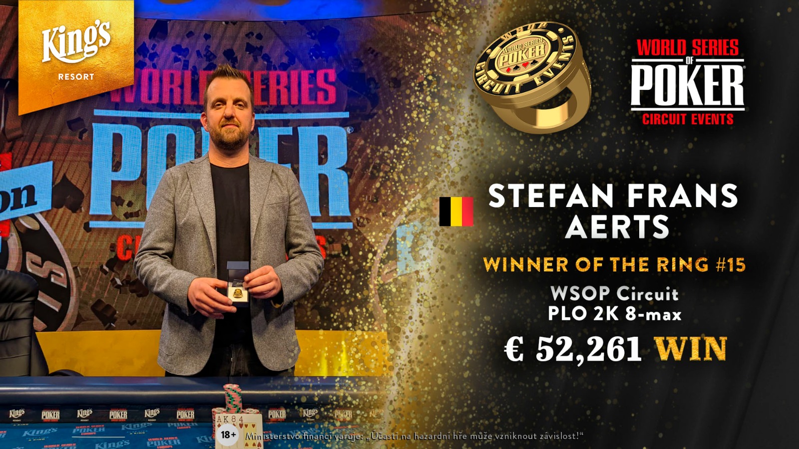 King’s: Stefan Aerts holt den WSOPC PLO Ring