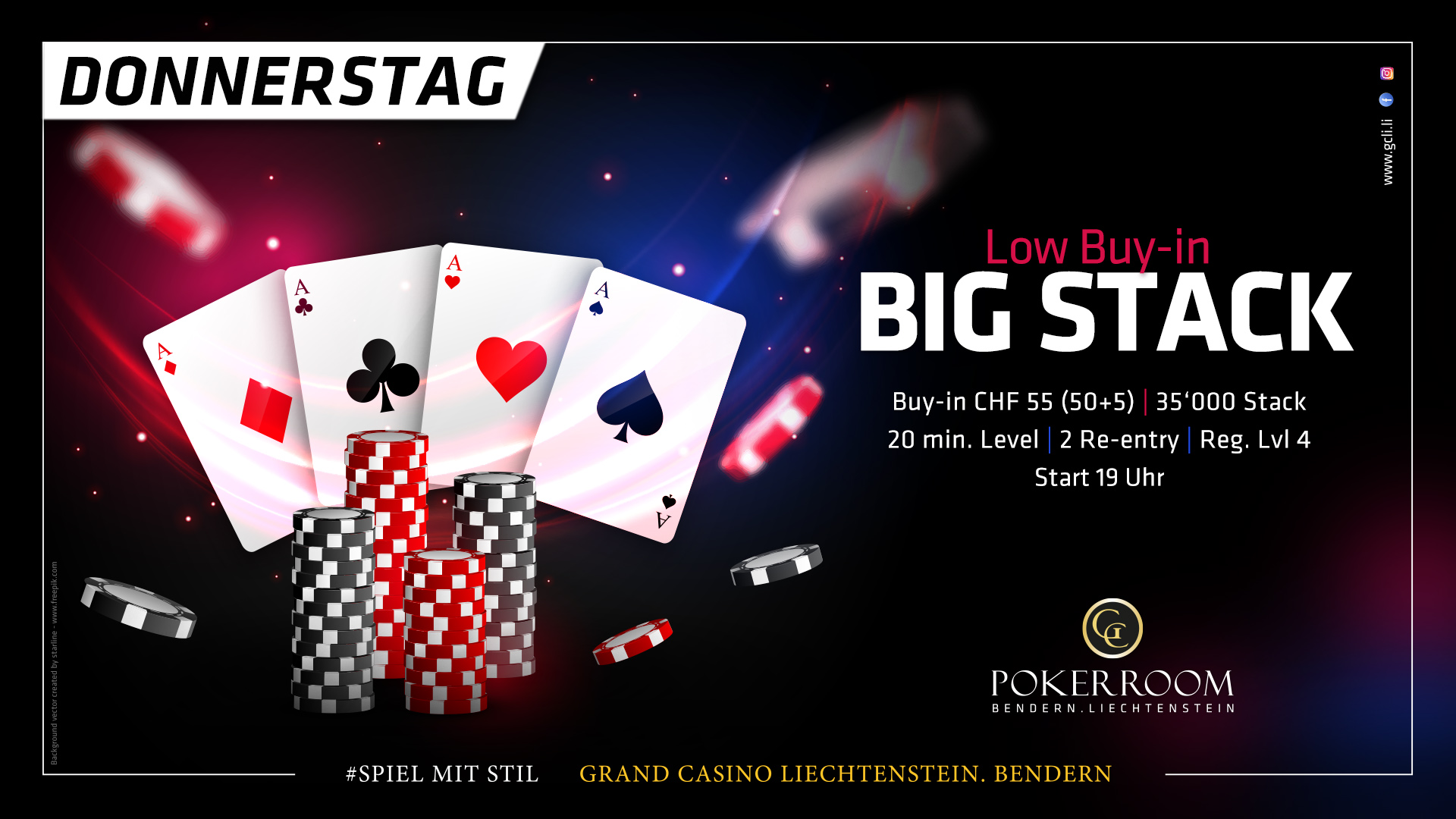 Grand Casino Liechtenstein:  Deal beendet das Low Buy-In Big Stack