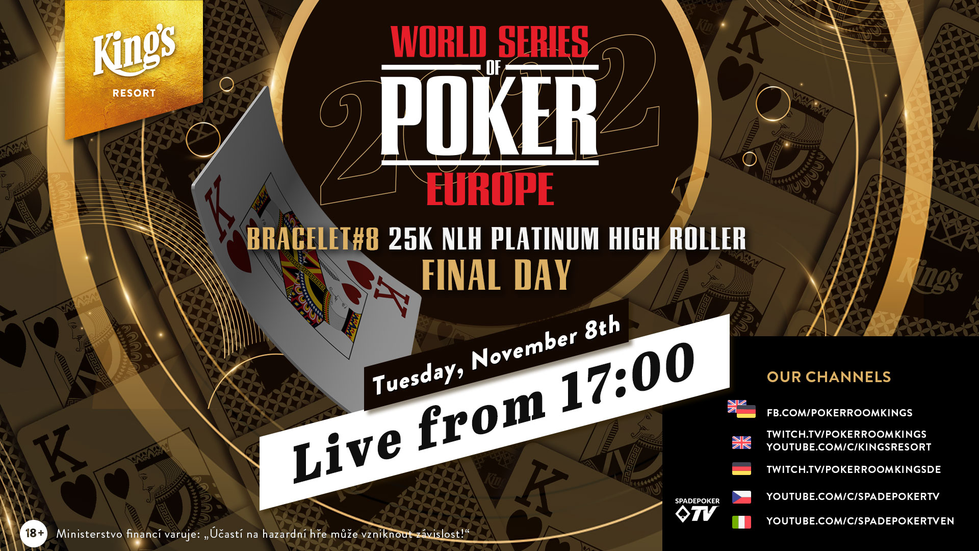 King’s WSOPE: 25k Platinum High Roller #8 Finale – Livestream