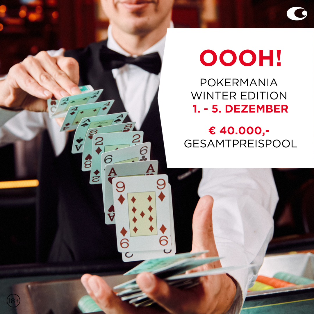€ 40.000 Preisgeld warten bei der Pokermania Innsbruck Winter Edition