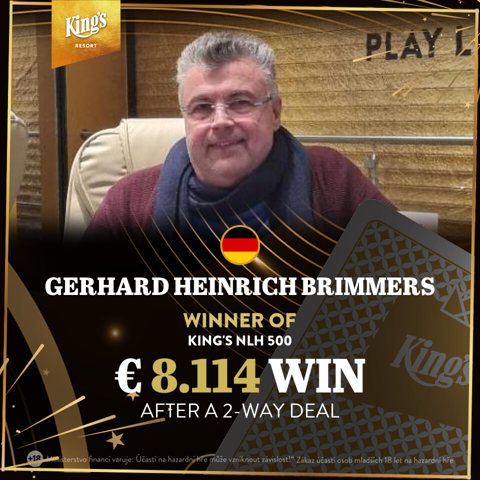 King’s: Gerhard Brimmers teilt beim King’s NLH 500