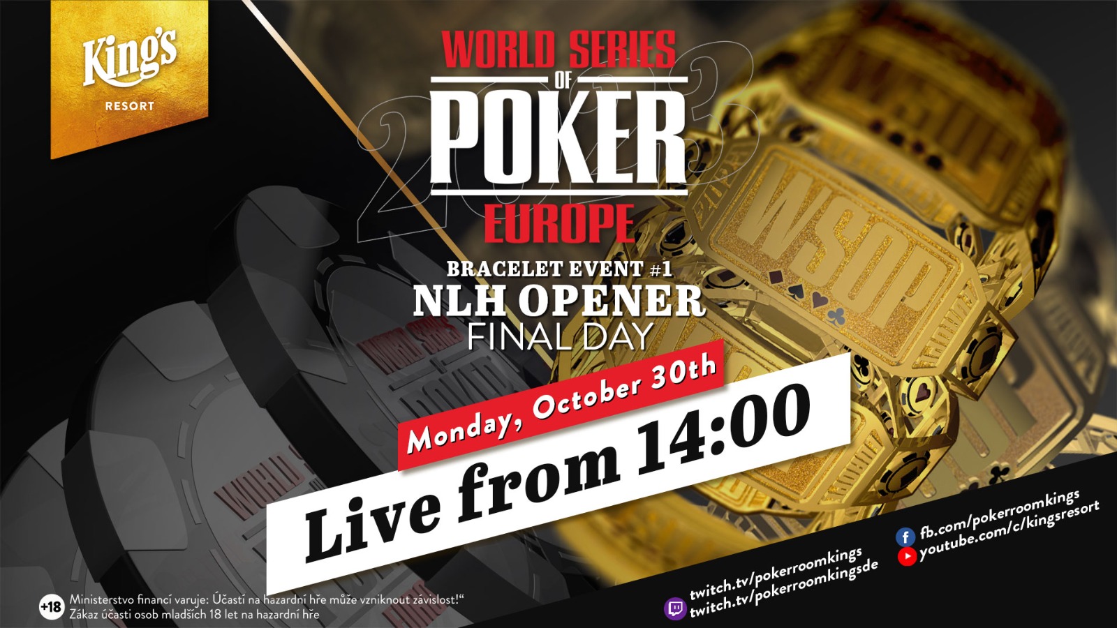 King’s WSOPE: Opener Final Day –  Livestream