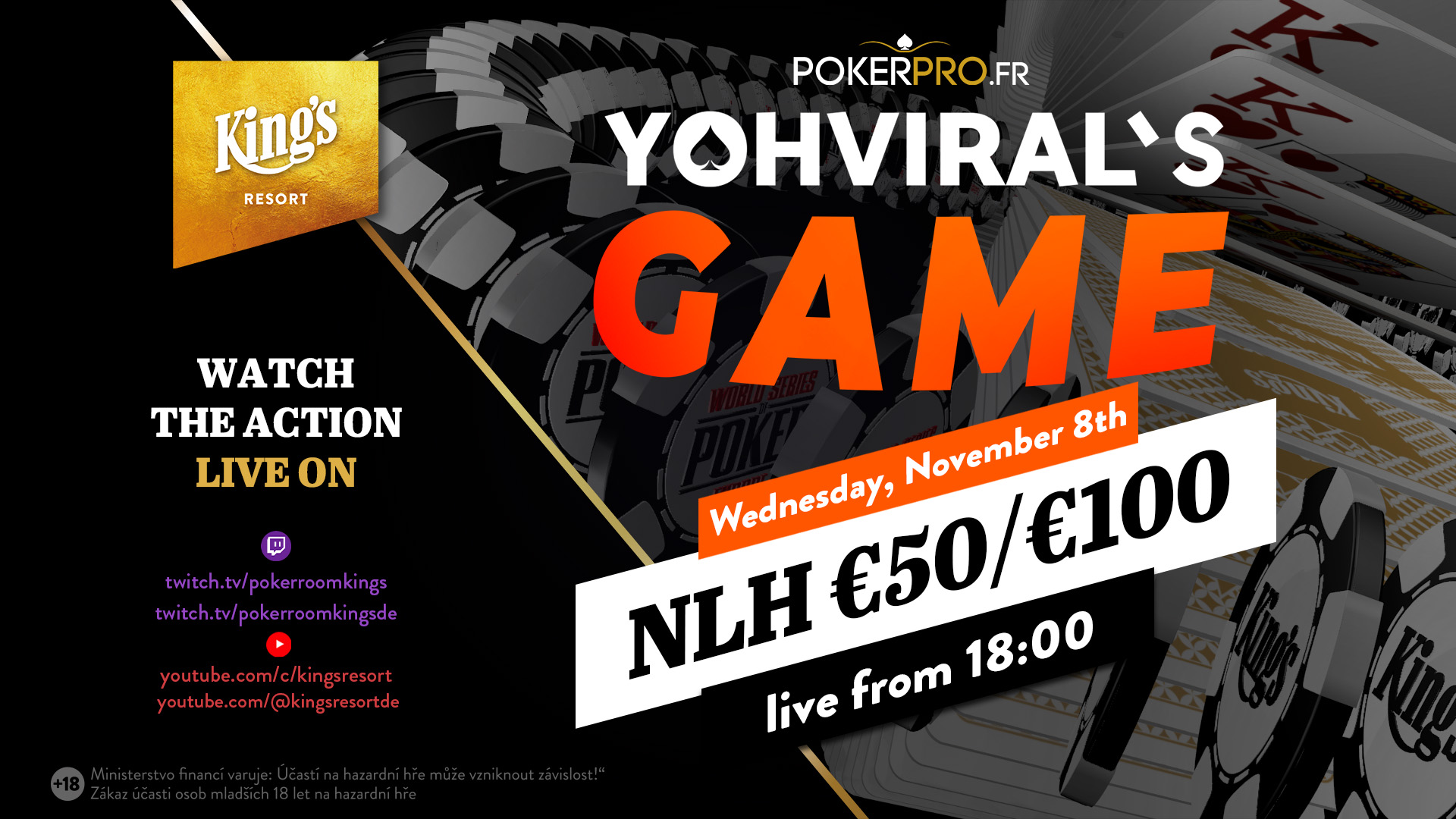 Ca$h King$: YoH Viral’s Game € 50/100 NLH – Livestream