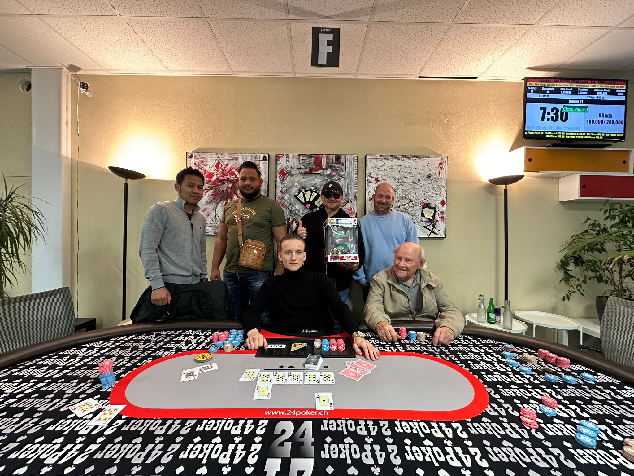 24Poker: Heinzigartiges Turnier endet mit einem 5-Way ICM Deal