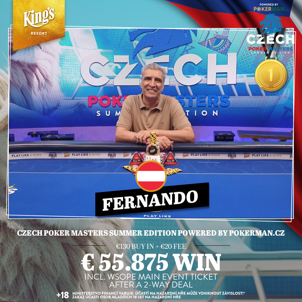King’s: Fernando siegt bei der Czech Poker Masters Summer Edition