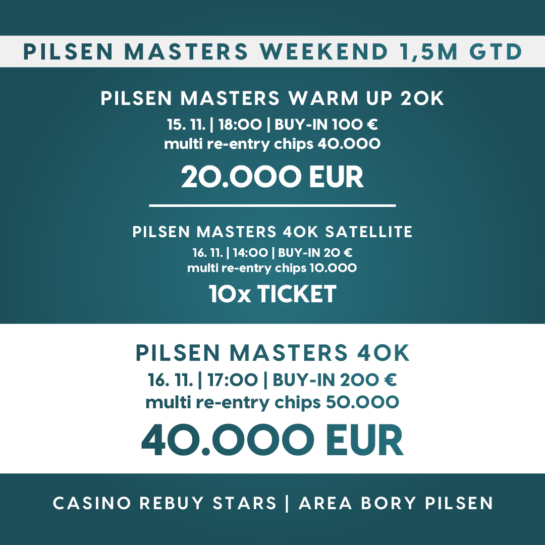 Rebuy Stars Casino: Pilsen Masters Weekend lockt mit € 60.000 Preisgeld