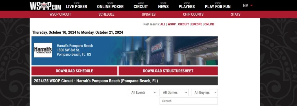 WSOP Circuit Harrah's-Pompano Beach