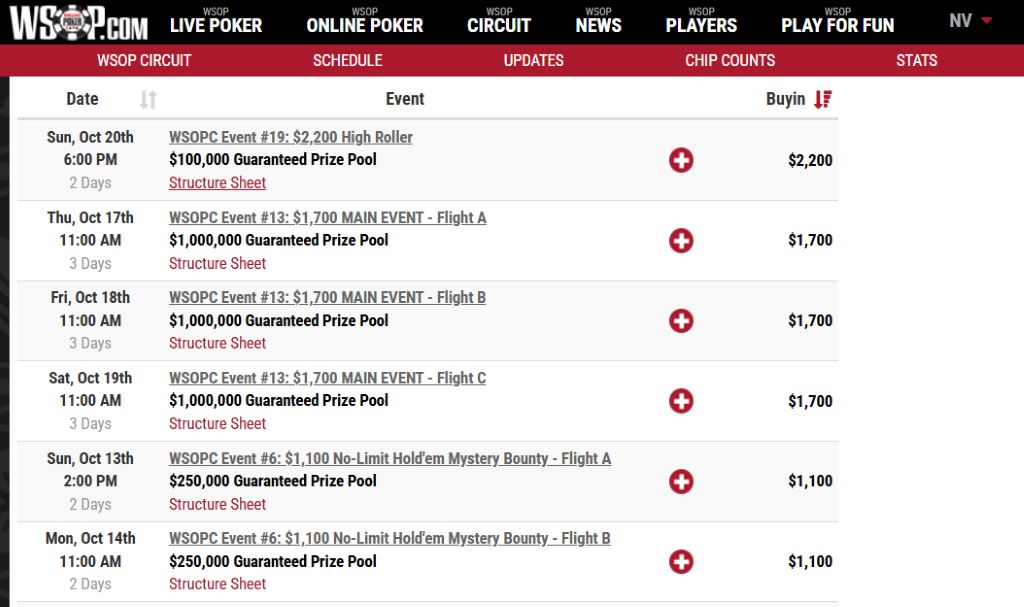 WSOPC Event