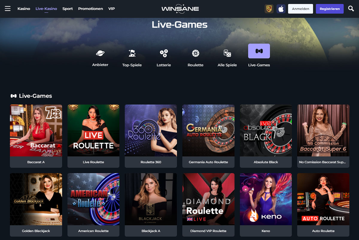 Winsane Live Casino