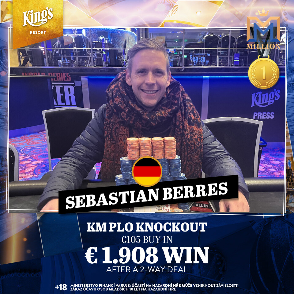Sebastian Berres gewinnt das KM PLO Knockout im King's Resort