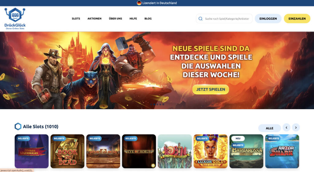 DrückGlück Casino Homepage
