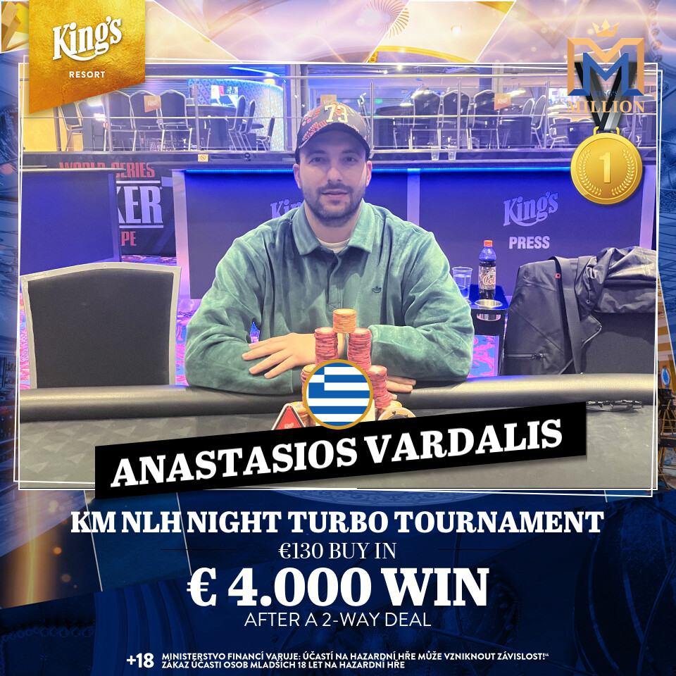 Anastasios Vardalis gewinnt das KM NLH Night Turbo Tournament