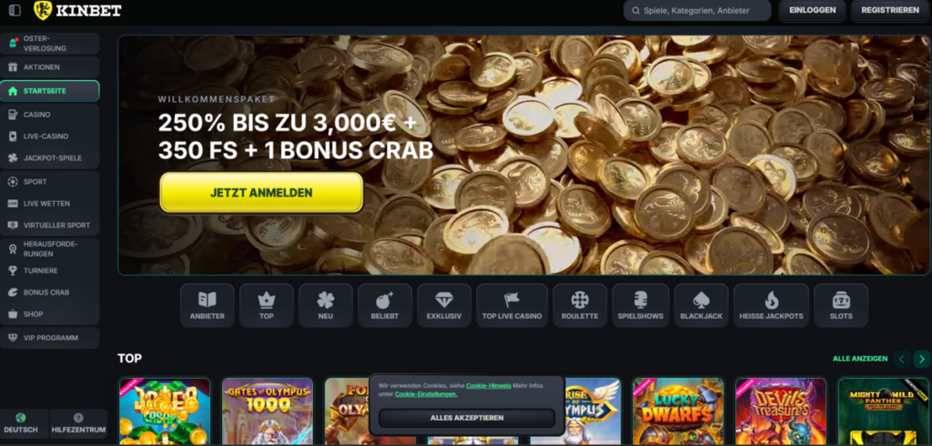 Kinbet Casino Angebot
