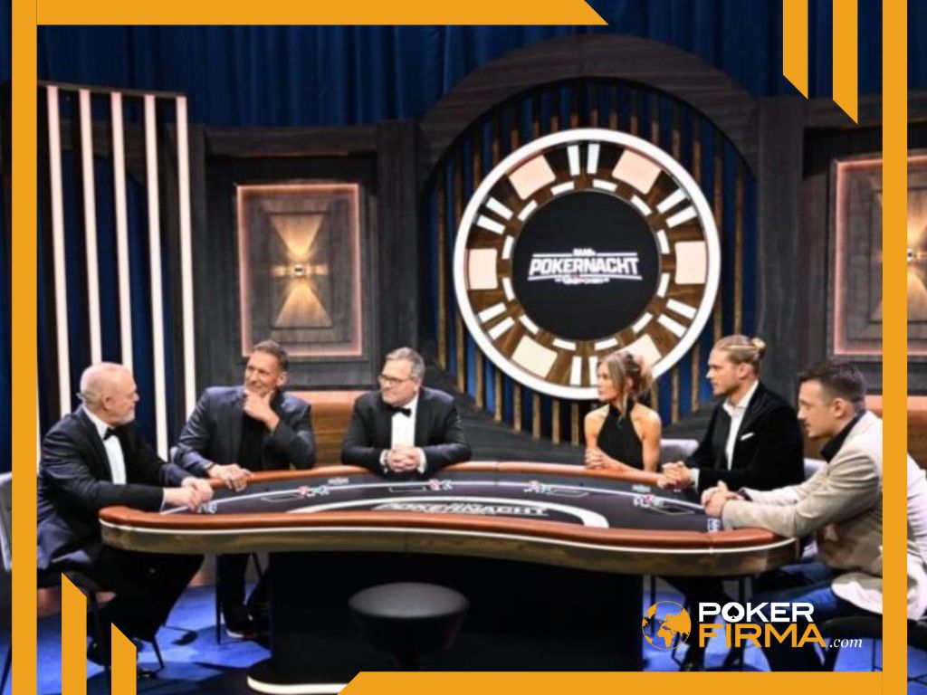 Die Teilnehmer von Raabs Pokernacht am Tisch