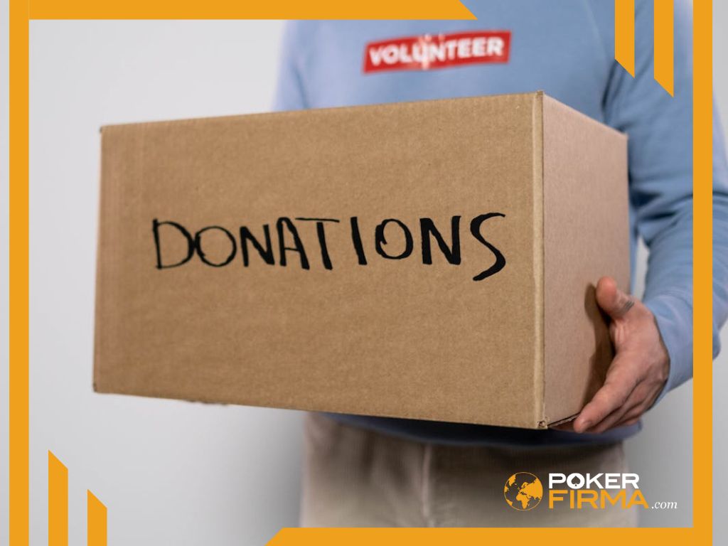 Kiste mit "Donations"-Aufschrift.