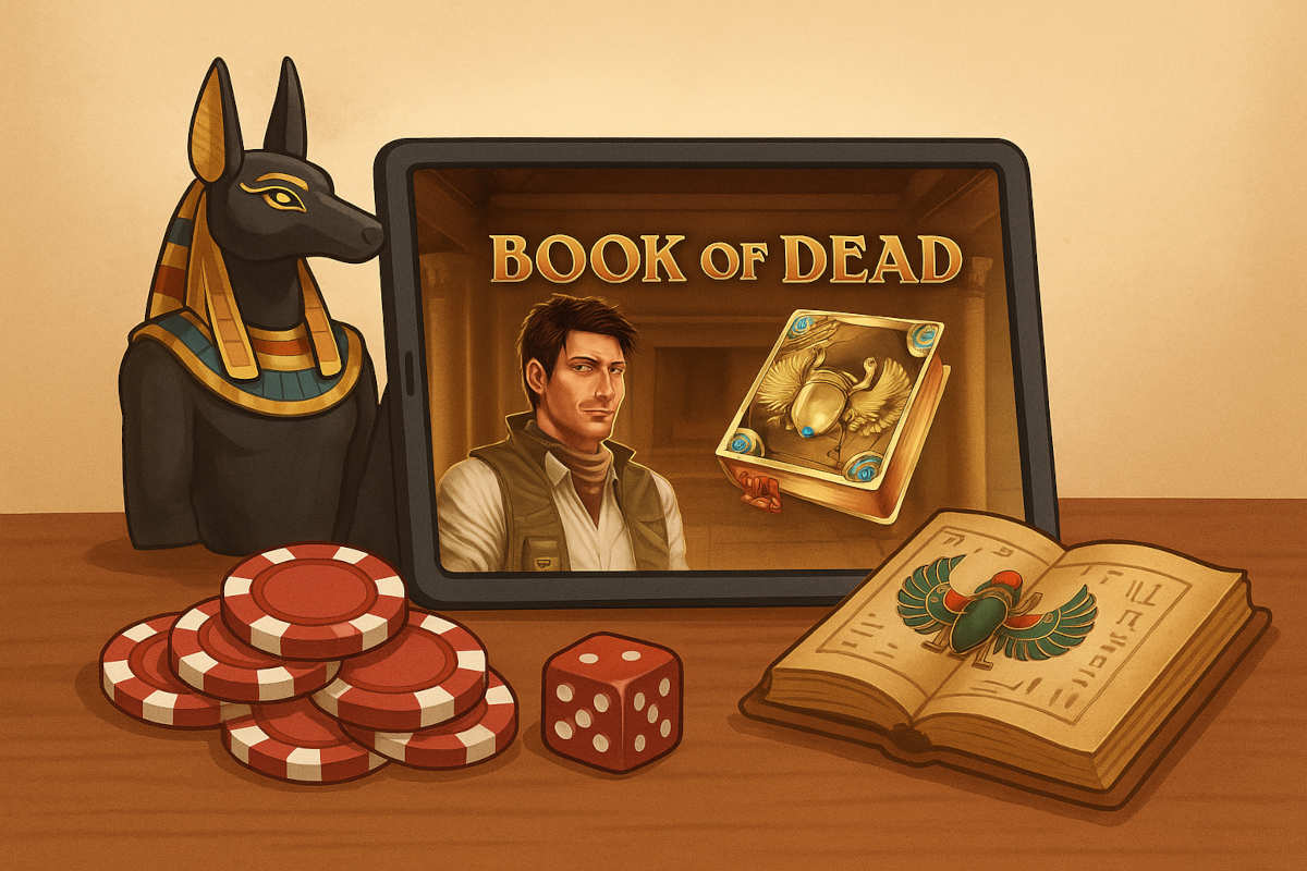 Book of Dead Slot Szene mit Freispielen