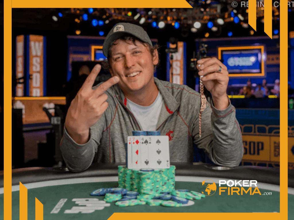 Aaron Cummings nach seinem Sieg bei der WSOP 2025.