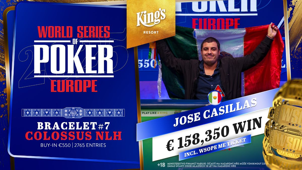 Casillas gewinnt Event #7 550€ WSOPE Colossus NLH - Final Day