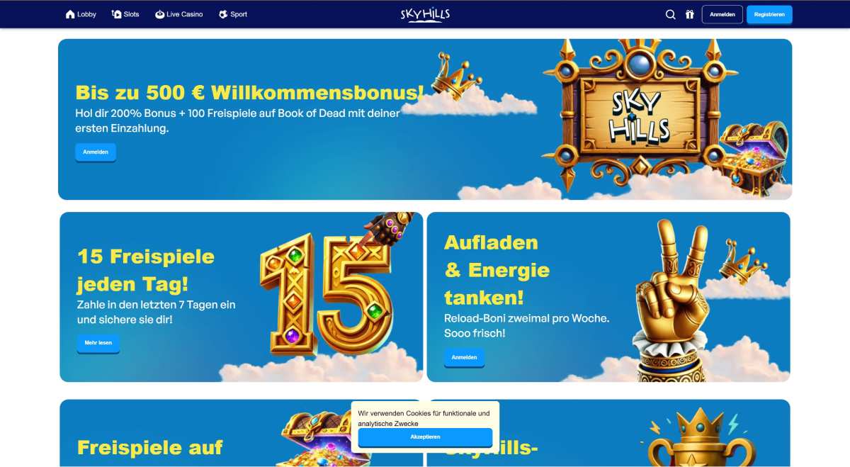 Skyhills Casino Bonussen en Acties