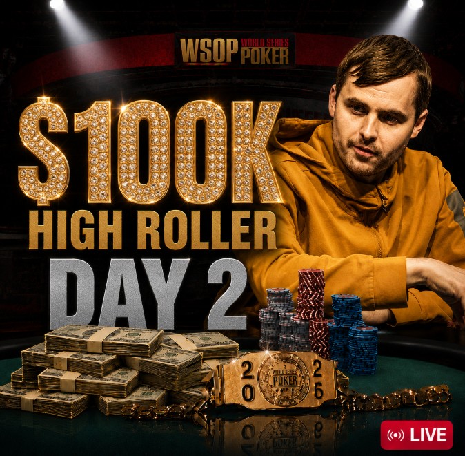 LIVESTREAM: Tag 2 vom $100k High Roller (ab 3.00 Uhr auf YouTube)
